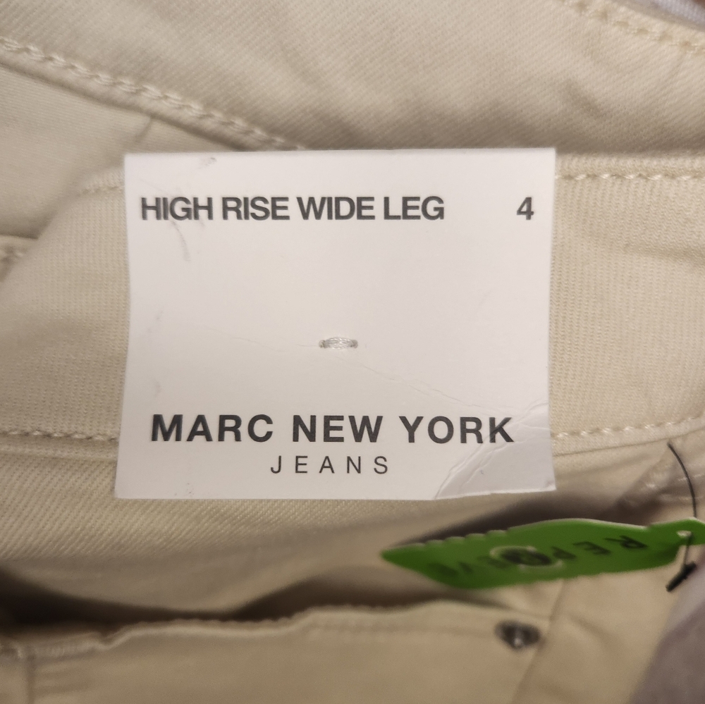 Marc New York Beige High Rise Wide Leg Jeans NWT Size 4 (A1) - Picture 8 of 11